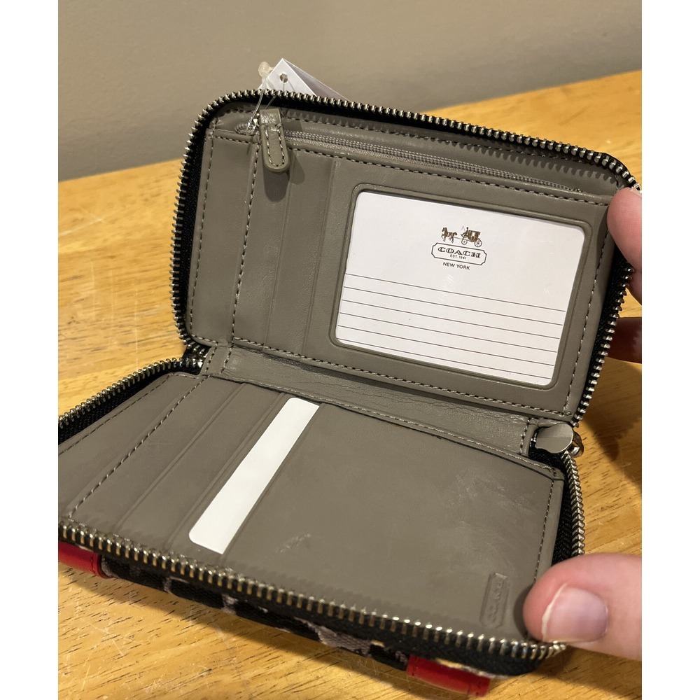 Coach Animal Cheetah Print Red‎ Wristlet NEW F49488 Park Universal Zip - Picture 2 of 5